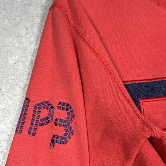 PlayMonster Sweatshirt Crewneck Men XL Red Pullover Embroidered Skulls - Picture 10 of 14